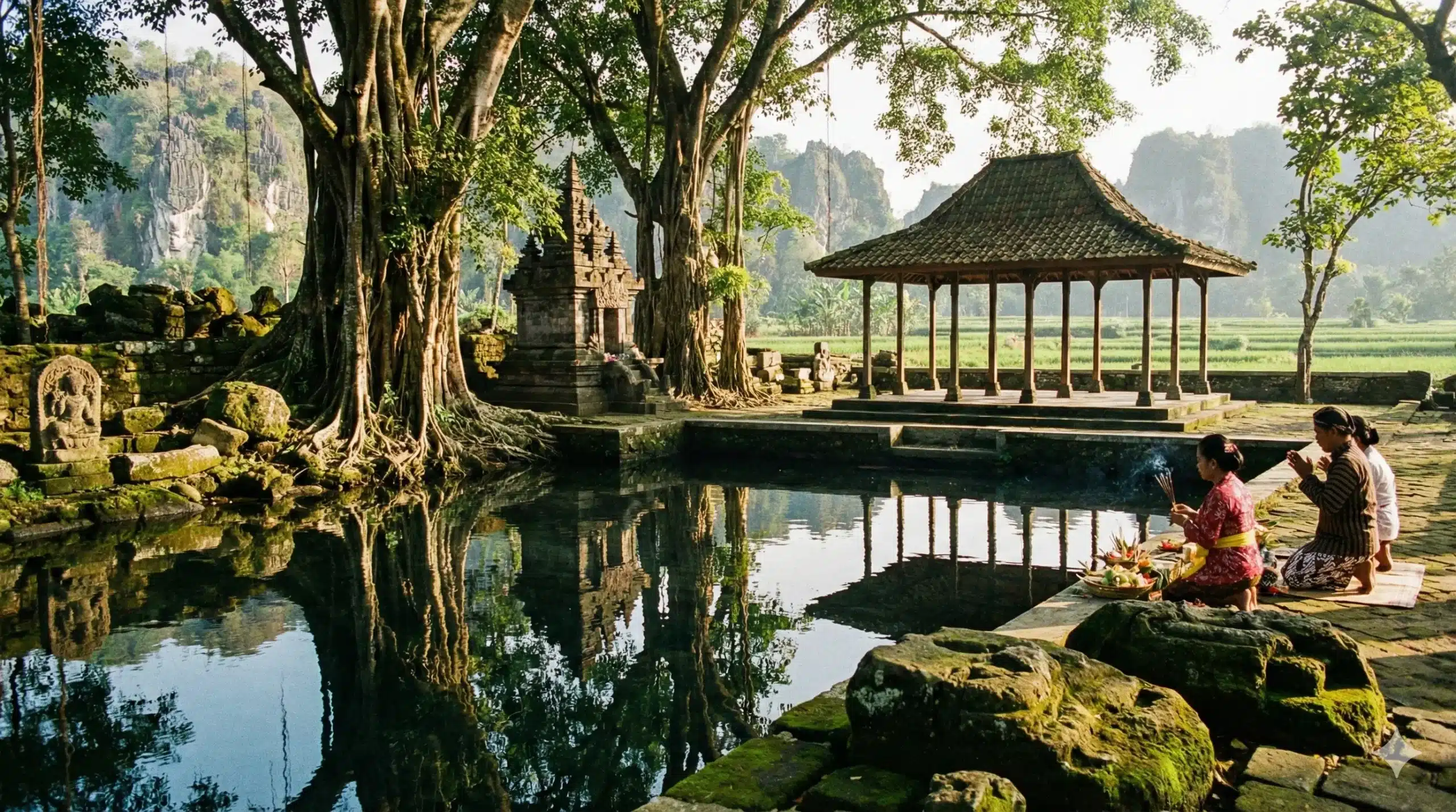 Sendang Sriningsih di Prambanan adalah tempat spiritual Jawa yang dipercaya menenangkan batin, membersihkan energi diri, dan menguatkan koneksi dengan alam